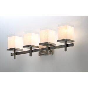 4-Light Maxim Lighting Tetra Modern Bathroom Vanity Lights Satin Nickel Fixtures